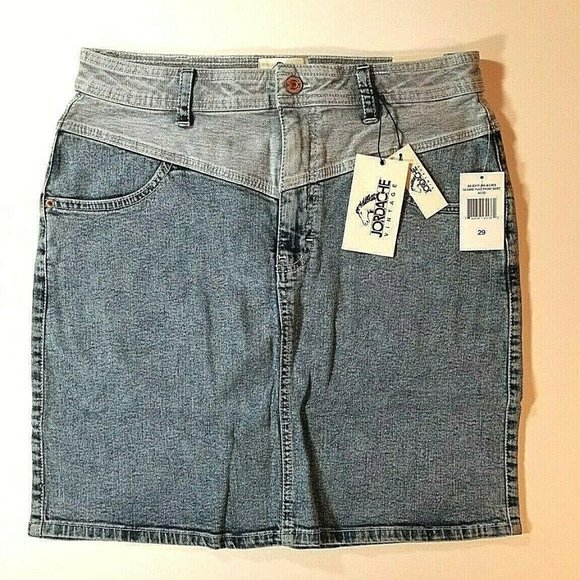 Jordache Vintage NEW WITH TAGS Women's Sloane Yoke Front High Rise Skirt Jean - Picture 1 of 2